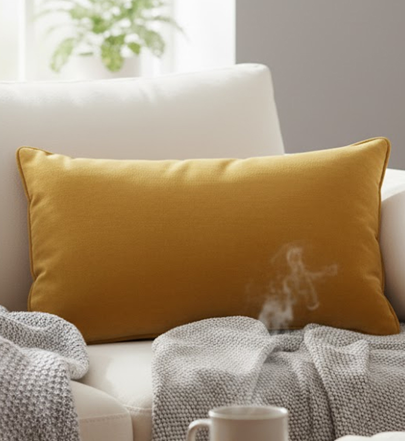 Ocra Rectangular Filled And Vaccumed Cushion