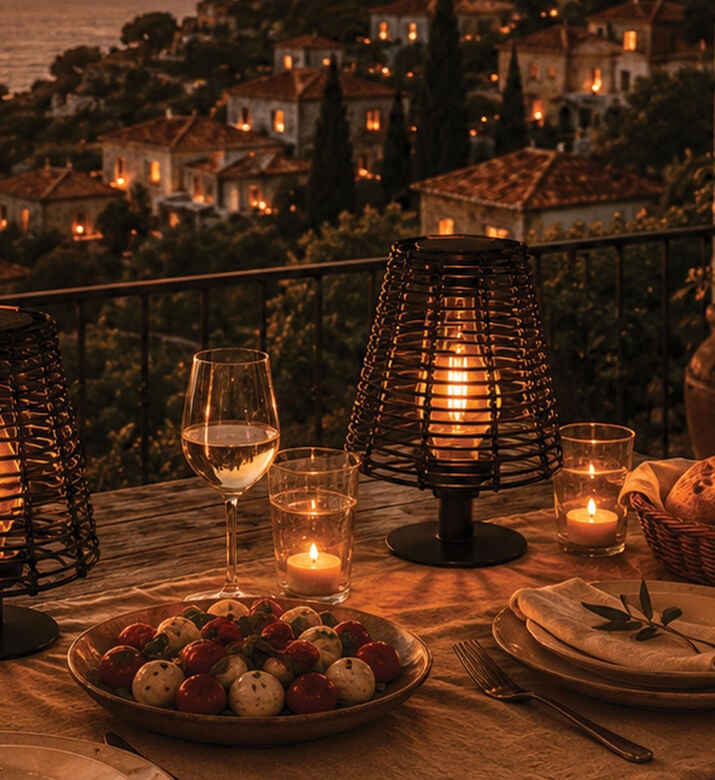Home Deco and More Metal Solar Table Lamp, Packshot View