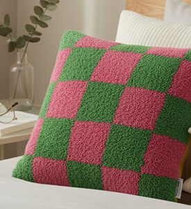 Kersten Checkered Square-shape Cotton Cushion, Packshot View