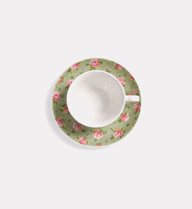 Home Deco and More Rose-print 6-piece Tea Cup Saucer Set, Packshot View