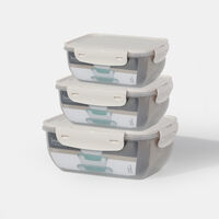 Plastic Lid 3-piece Storage Box Set