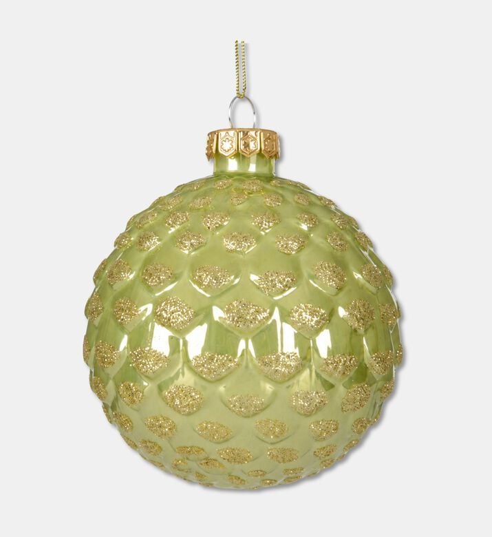 Kaemingk Baubles Glas Shiny Light Grren, Packshot View