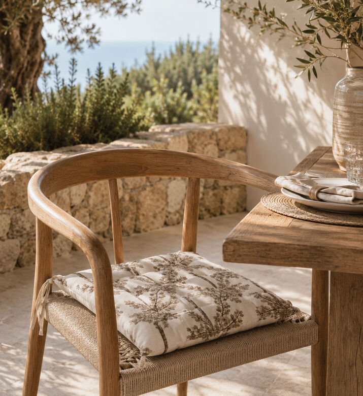 Home Deco and More Palm-print Chair Pad, Packshot View