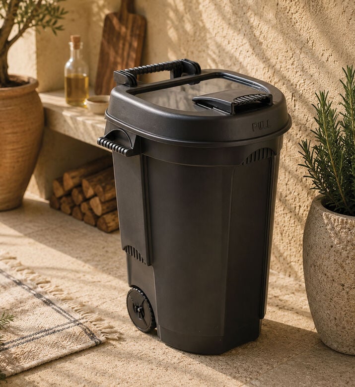 Home Deco and More Lid-on-wheels Dustbin, Packshot View