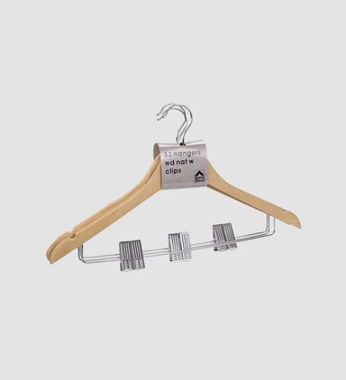 Wooden Cloth Hanger 3-piece Set - 44.5 X 1.2 X 23 Cm