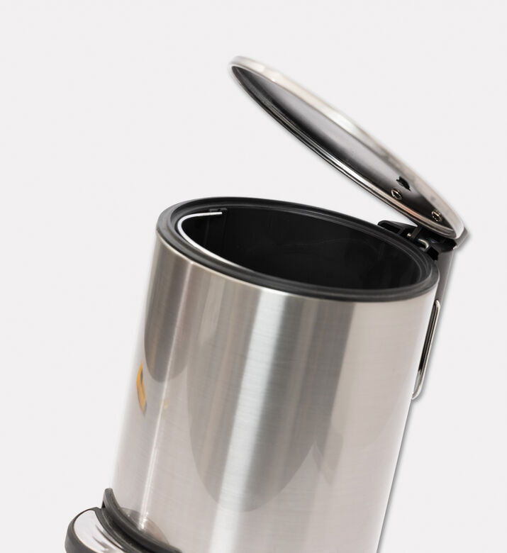 Home Deco and More Stainless Steel Torno Soft Close Pedal Bin, Silver, 3-l, Packshot View
