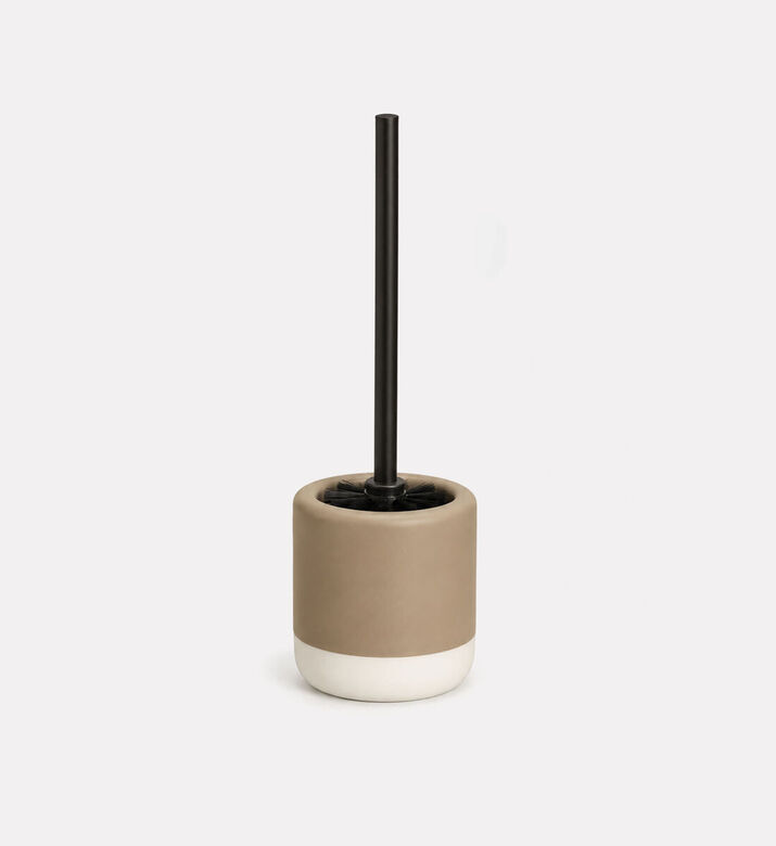 Home Deco and More Dolomite Toilet Brush Holder, Brown, Packshot View
