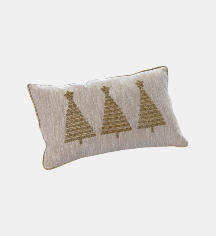 Christmas Trees Beaded Cushion