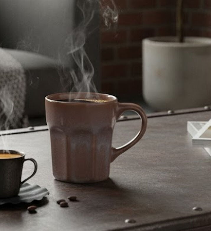 Excellent Houseware Stoneware Handled Mug, Light-pink, Packshot View Excellent Houseware Stoneware Handled Mug, Light-pink, Packshot View