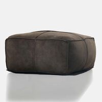 Elmer Suede Leather Square Pouf