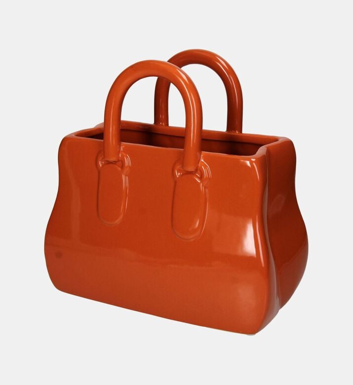 Kersten Shopping Bag Fine Earthenware Vase, Orange, Packshot View