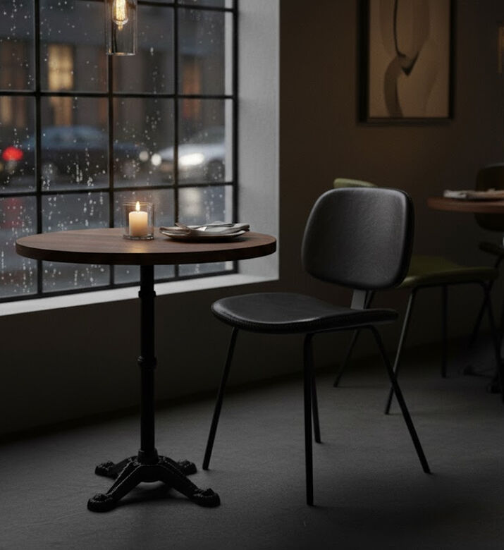 Home Deco and More Wide Back Mappo Chair, Dark-grey, 46x52x80-cm, Packshot View