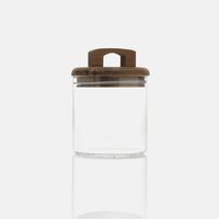 Glass Wooden Lid Storage Jar
