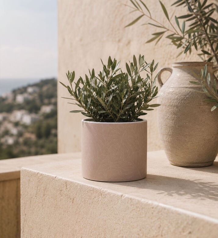 Home Deco and More Terracotta Cylindrical Flower Pot, Pink, Packshot View