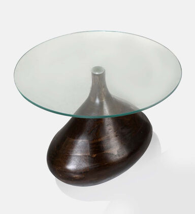 Tally Wooden Glass Side Table