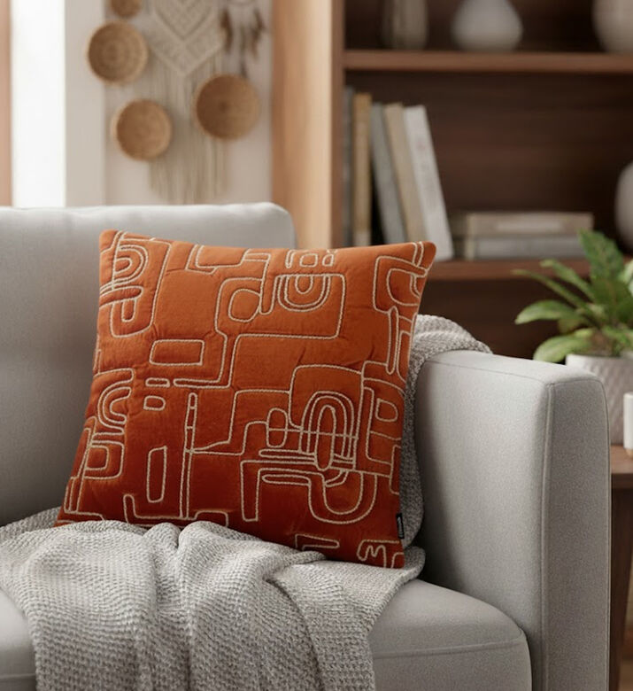 Home Deco and More Chess Cotton Square Cushion, Packshot View