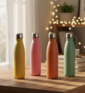 Excellent Houseware Stainless Steel Vacuum Flask Bottle, Yellow, Packshot View