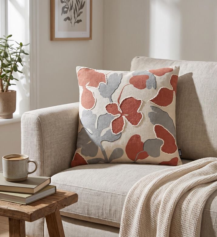 Home Deco and More Alva Layered Design Cushion, Packshot View