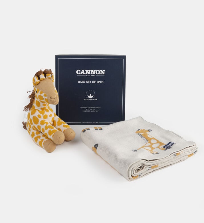 Home Deco and More Knitted Cotton Blanket Toy Pair, Packshot View