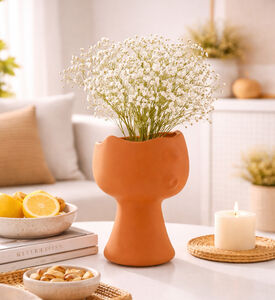 Jolipa Enya Porcelain Bloem Pot, Orange, S, Packshot View