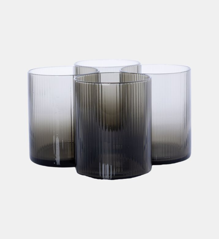 Double Wall Stripe Drinking Glass 4-piece Set - 7.8xh10cm