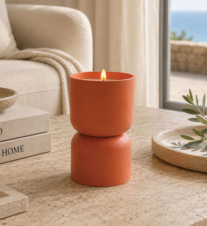 Home Deco and More Led Flame Round Candle, Orange, 16-cm, Packshot View