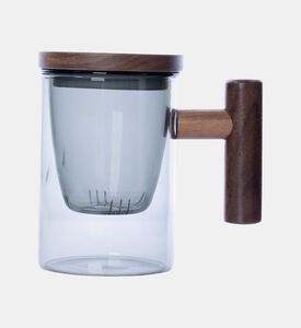 Home Deco and More Wooden Lid Filter Tea Cup Tea Cup - 12x7.6x10.5cm, Packshot View