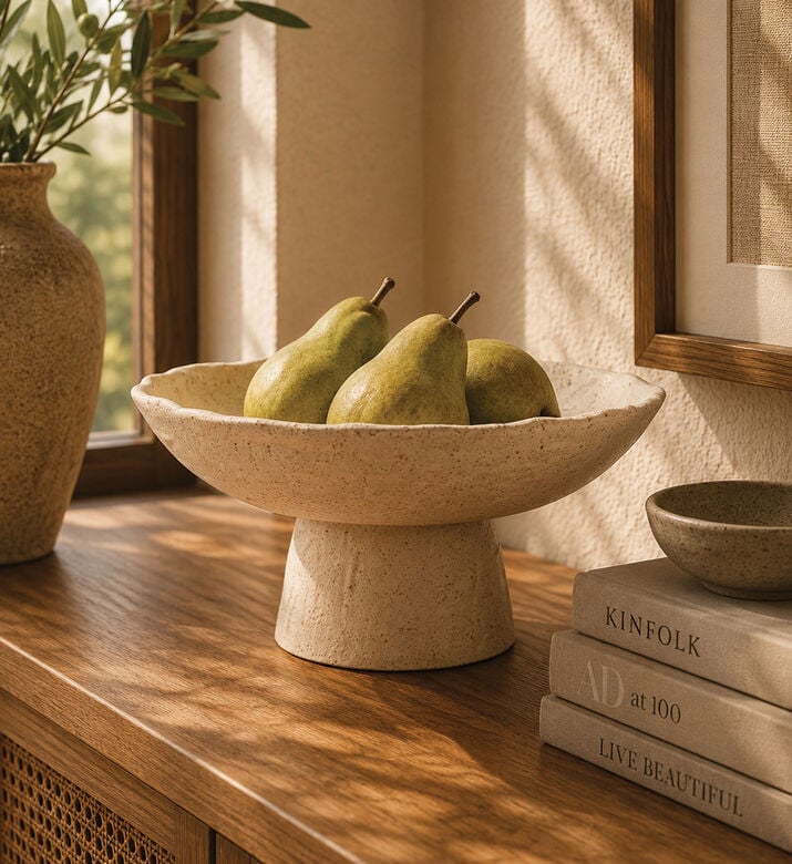 Light and Living Ota Artisanal Pedestal Bowl, Packshot View