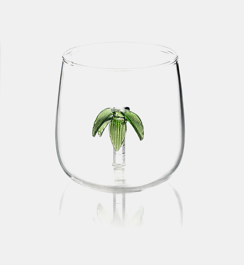 Palm Tree Drinking Glass