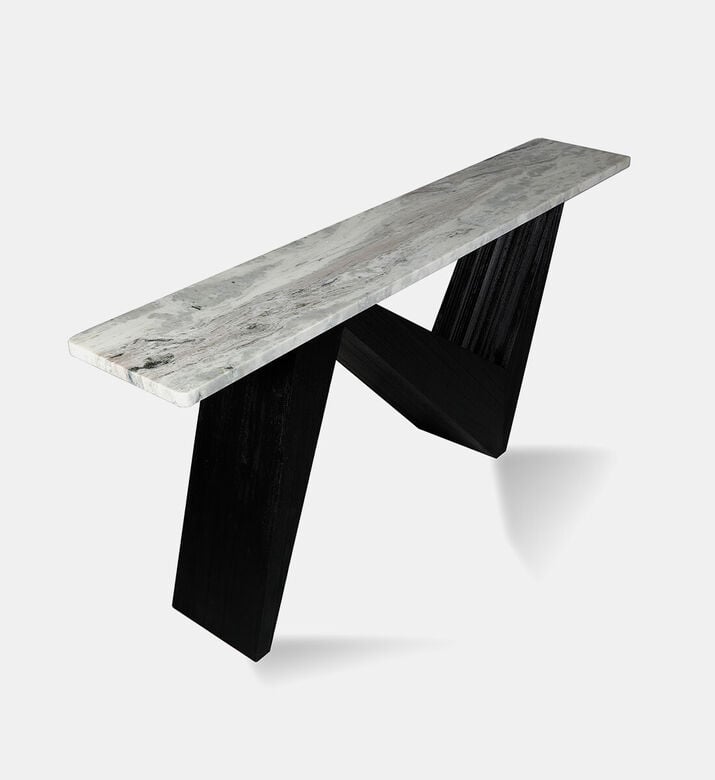 Home Deco and More Alaska Marble Wood Console Table, Packshot View