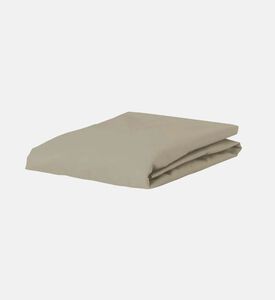 Home Deco and More Cotton Satin Bed Fitted Sheet, Taupe, 120x200-cm, Packshot View