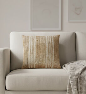 Home and Styling Stromp Jute Filled And Vaccumed Cushion, Beige, Packshot View