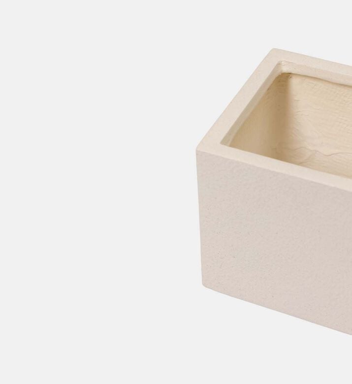 Home Deco and More Fiber Clay Square Planter, Beige, 22-cm, Packshot View