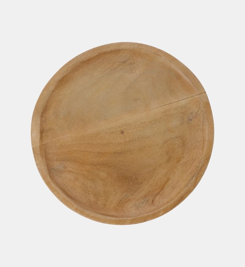 Wood Round-shape Large Plate