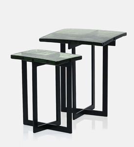 Home Deco and More Delta Glass Side Table 2-piece Set, Packshot View