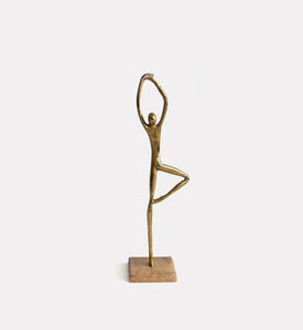 Home Deco and More Golden-finish Yoga Statue, Gold, Packshot View