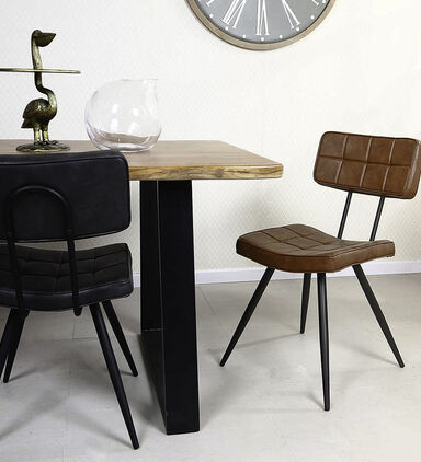 Leather Square-shaped Mappy Chair