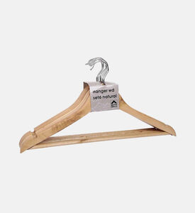 Home Deco and More Natural Wooden Hanger 6-piece Set - 44.5 X 1.2 X 23 Cm, Packshot View