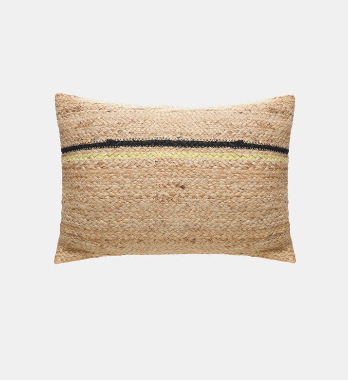 Home Deco and More Vlad Jute Fabric Square Filled And Vaccumed Cushion, Packshot View