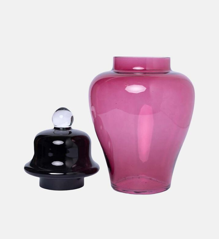Baci Milano Classic Glass Potiche 27 X 46 Cm, Fuchsia, 16x31-cm, Packshot View