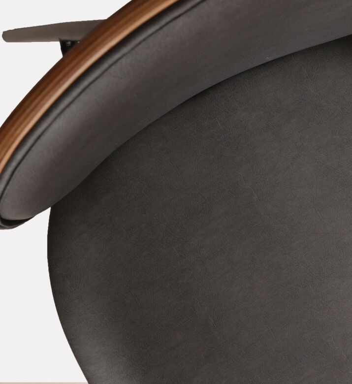 Home Deco and More Sahara Leather Dining Chair, Dark-grey, Packshot View