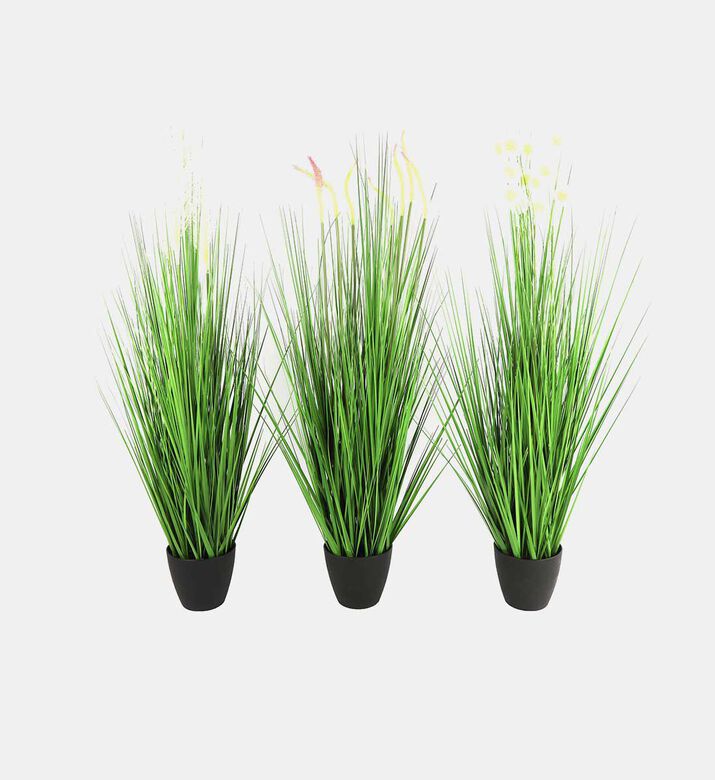 Decostar Poaceae Small Faux Pot Plant, Green, L, Packshot View