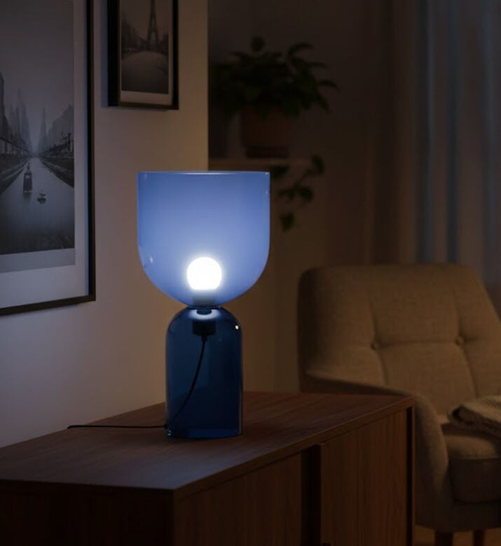 Home Deco and More Cosmo 2 Pin Table Lamp, Blue, Packshot View