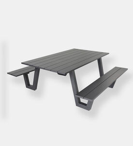 Home Deco and More Lakeside Aluminum Bench Table, Packshot View