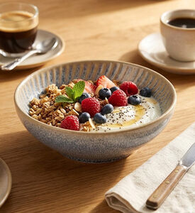 Home Deco and More Ceramic Medium Serving Dish, Blue, Packshot View