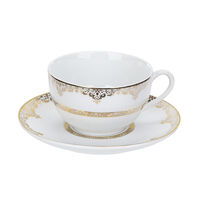 Gold-rimmed China Teacup Saucer Set