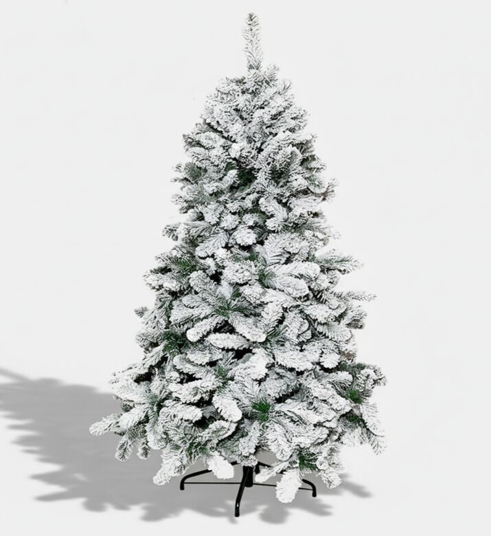 Home Deco and More Small Snowy Flocked Tree, White, 240-cm, Packshot View