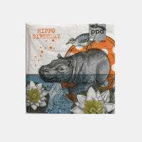 Hippo Birthday Square Napkins