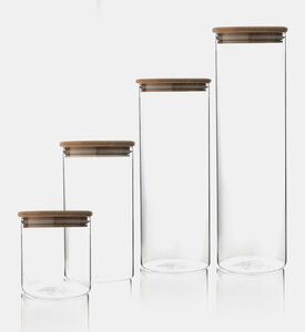Home Deco and More Borosilicate Glass Storage Jar, Clear, 9.5x9.5x18.5-cm, Packshot View