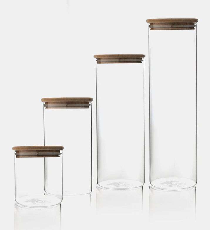 Home Deco and More Borosilicate Glass Storage Jar, Clear, 9.5x9.5x18.5-cm, Packshot View